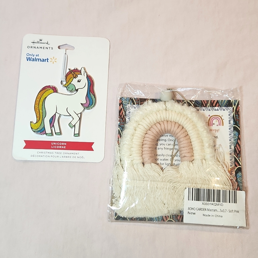 2 rainbow ornaments